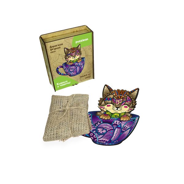 Wooden puzzle Kitten in a cup sale59 photo