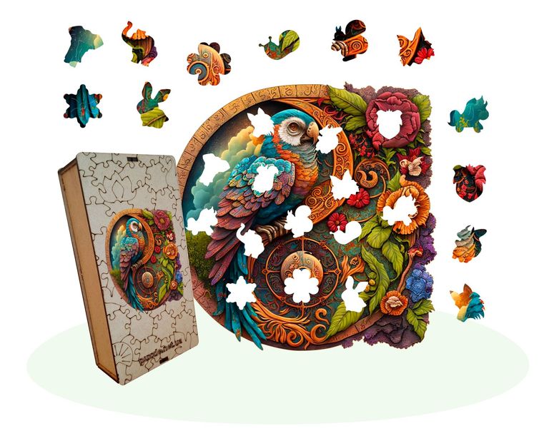 Wooden puzzle Travel of the Parrot, A5 1208 photo