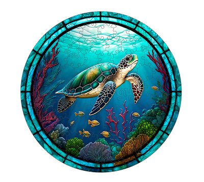 Wooden jigsaw puzzle Sea turtle, A5 402 photo