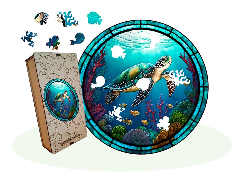 Wooden jigsaw puzzle Sea turtle, A5 402 photo