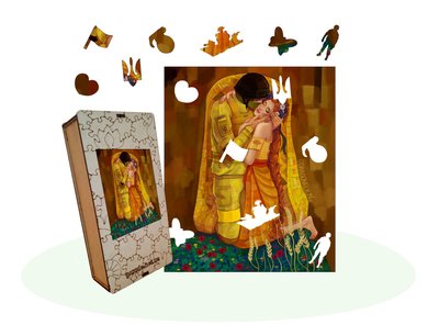 Wooden puzzle Kiss, A5 1052 photo