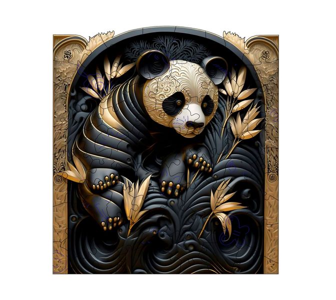 Деревянные пазлы Черная Панда, А5 sale51 фото