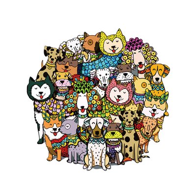 Wooden puzzle Planet Puppies, A5 1207 photo